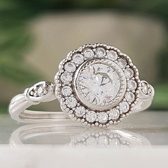 Round vintage inspired ring, 925 Sterling Silver Charmed Aroma - Picture 1 of 5